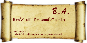 Bródi Artemíszia névjegykártya